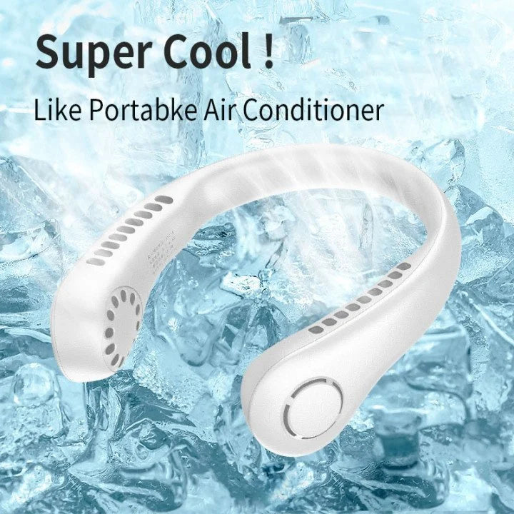 New Portable Neck Fan Hands Free Bladeless Fan, 360° Cooling Personal Portable Neck Fan